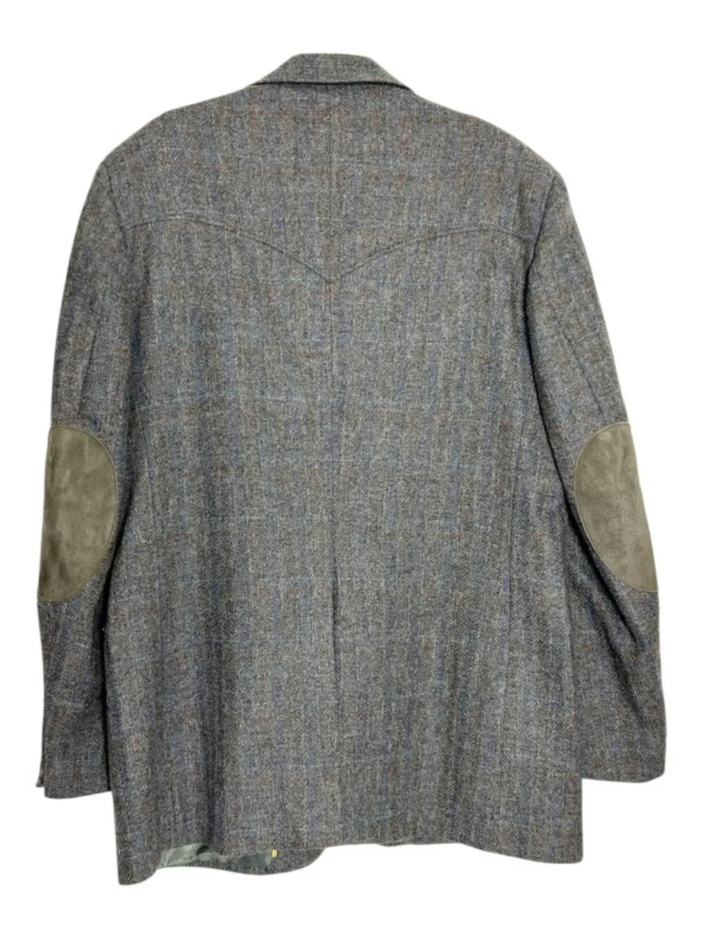Vintage Kenny Rogers Circle S Western Tweed Suit Jacket in Grey Blue - Sz 44L